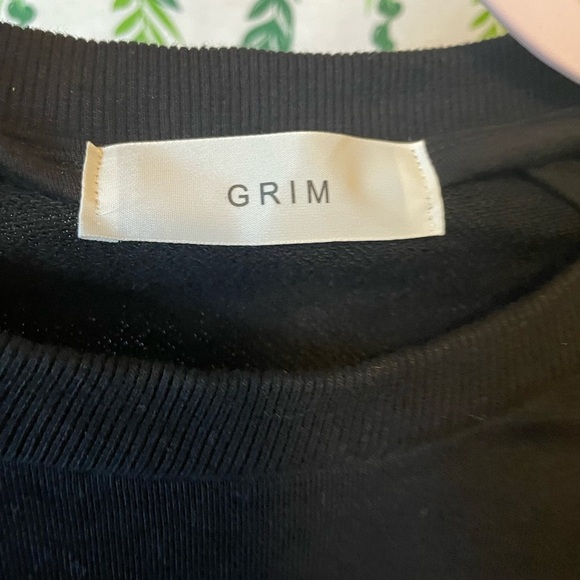 NWT GRIM Crewneck Sweatshirt with Sequin Designs on Sleeves B1 - Picture 6 of 8